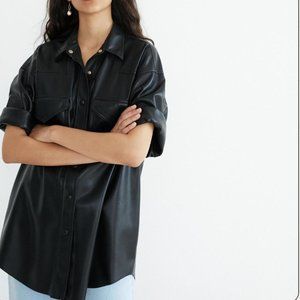 Nanushka Seymour Oversized Vegan Leather Shirt